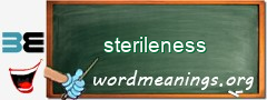 WordMeaning blackboard for sterileness